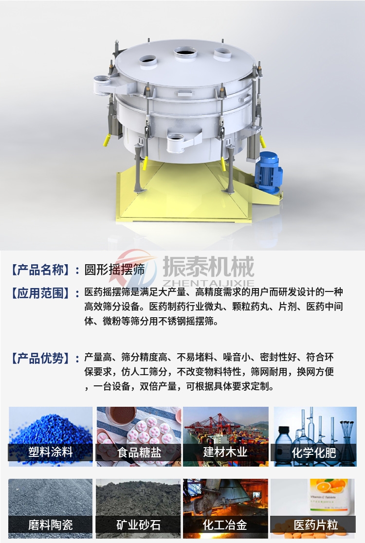 三氯化鋁專用搖擺篩應用范圍